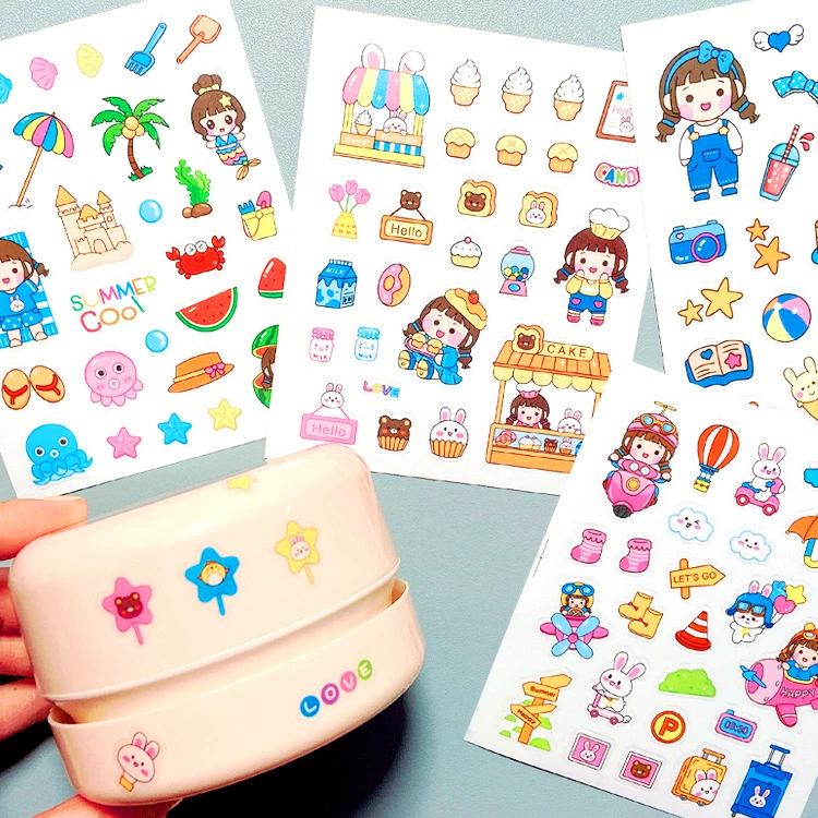 Южная Корея ins Милая ручная наклейка на счет Мультфильм Термос наклейка на чашку ручной счет наклейка на мобильный телефон Студенческая чашка для воды прозрачная наклейка из ПВХ