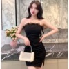 Bra less banquet dress， high-end light luxury， niche， buttocks included dress