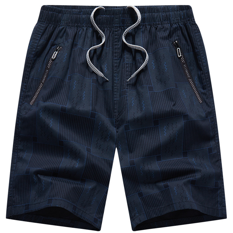 Men's Summer Pure Cotton Cargo Shorts Thin Loose Five Point Pants Casual Sports Beach Wear for Middle-Aged Fathers_viptrois.com
