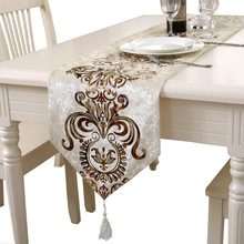 现代简约轻奢桌旗欧式中美式北欧餐桌布长条茶几旗床尾巾床c^