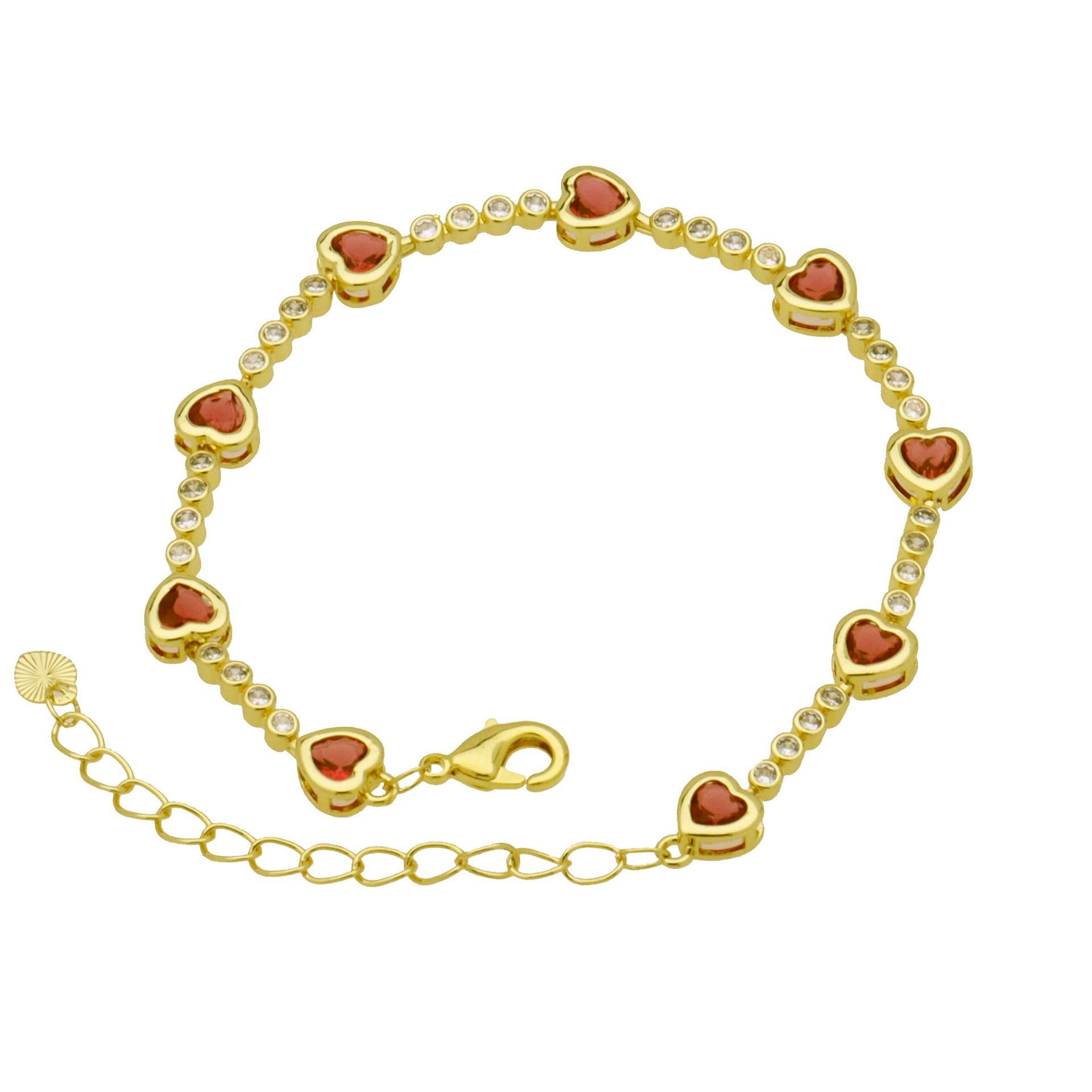 All Seasons Season Wholesale Jewelry Sweet IG Style Heart Shape Copper Zircon Plating Inlay Bracelets Chain-free