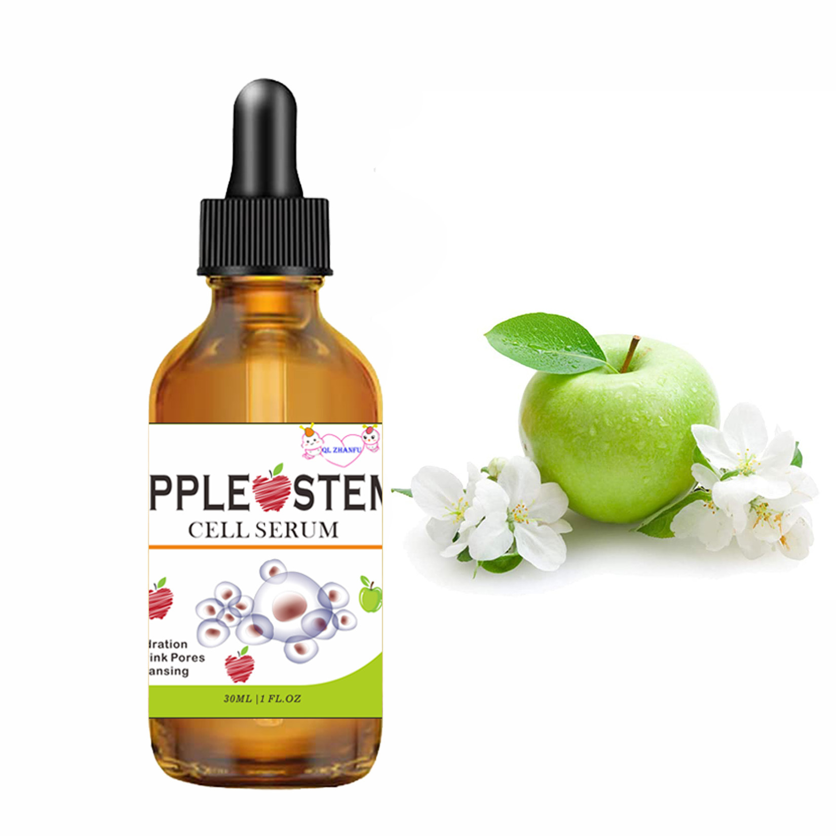 QLZHANFU Apple Cell Original Solution and Moisturizing Facial Vitamin A Skin Rejuvenating essence_voghion.com