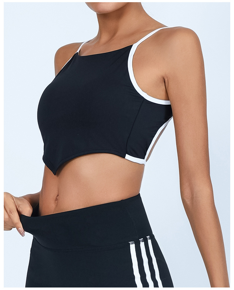 Chaleco de yoga transfronterizo de comercio exterior para mujer con almohadilla para el pecho de alta elasticidad y secado rápido
