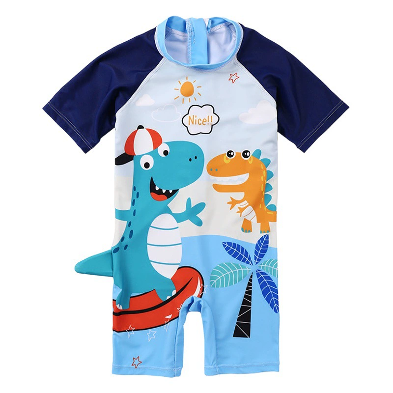 Детские купальники Цельные Мультяшные быстросохнущие Купальники для мальчиков Большой, маленький и средний размер Детский плоский уголок Пляжный солнцезащитный крем Купальники для мальчиков