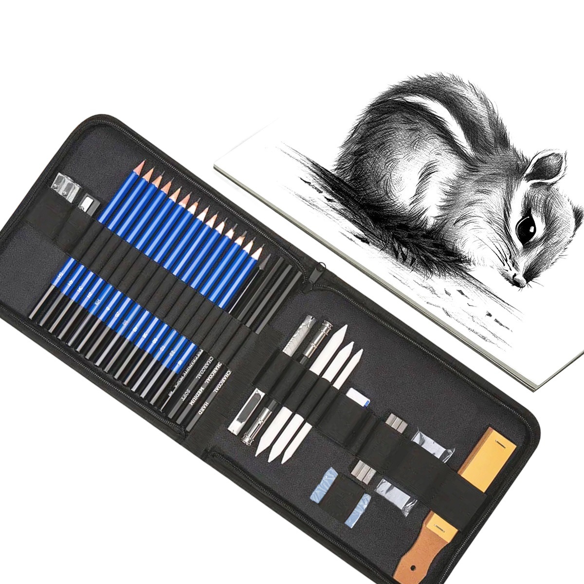 Envío gratuito 35 piezas bosquejo lápiz traje principiante arte pintura kit conjunto completo traje transfronterizo Amazon