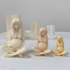 3D蓋亞地球母親香薰蠟燭硅膠模具大地之母人像石膏樹脂擺件香薰模