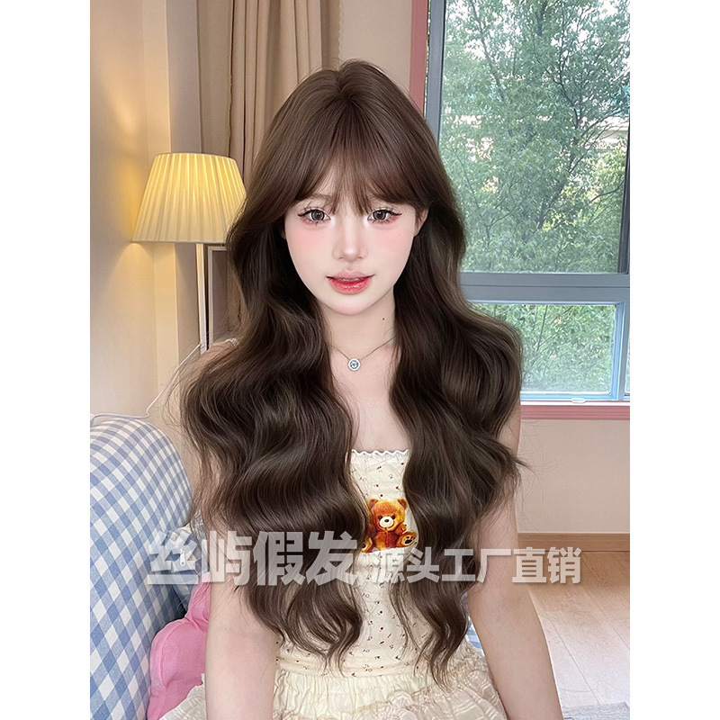 Silk Island Cross-border Wig Women's Long Hair Full-cover Wig Wool Curly Long Curly Hair Big Wave Lolita Full-cover