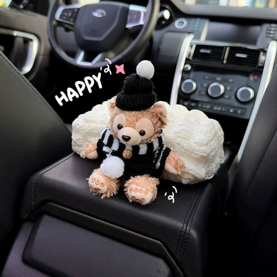 female cute, Car tissue box/set - black-hat-black-bear-armrest-box-puff-carton