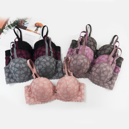 Lace Bralette with Detachable Shoulder Straps, Sexy Push-up cups, 1/2 Cup, Women's Underwire Bralette, Non-sagging