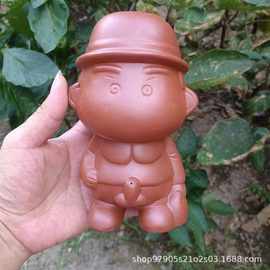 【定制】紫砂大号撒尿娃娃茶宠摆件喷水童子茶叶店茶桌商务礼品