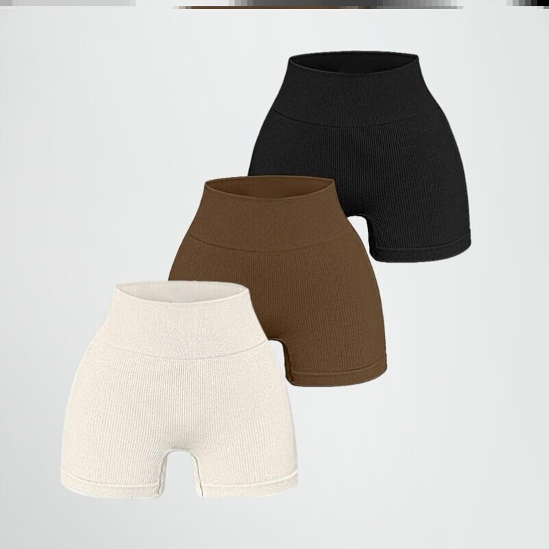European and American Style Seamless Yoga Shorts, Short Length, No Awkward Lines, Peach Butt Effect, Black Fitness Shorts for Women, Butt-Lifting