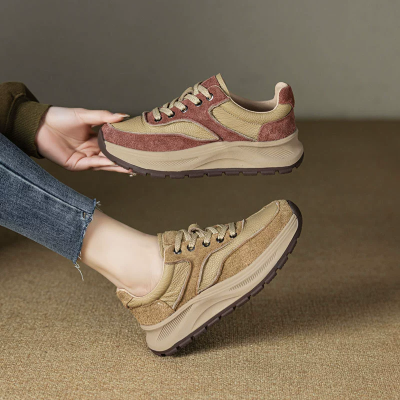 Кожаные ботинки арганда женский 2025 новый дикий толстый фон красная доска обувь первый слой крафт обувь ретро большой размер женская обувь