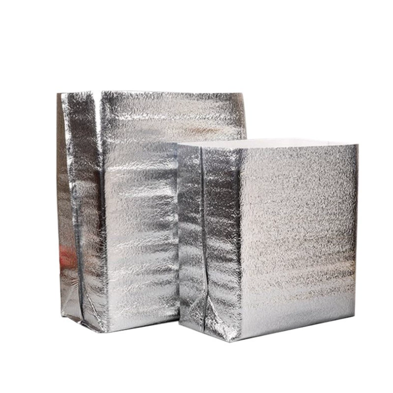 Одноразовая изоляционная сумка из алюминиевой фольги на вынос Изоляционная Сумка Из Жемчужного хлопка с квадратным дном, складная трехмерная Сумка для льда, консервация морепродуктов