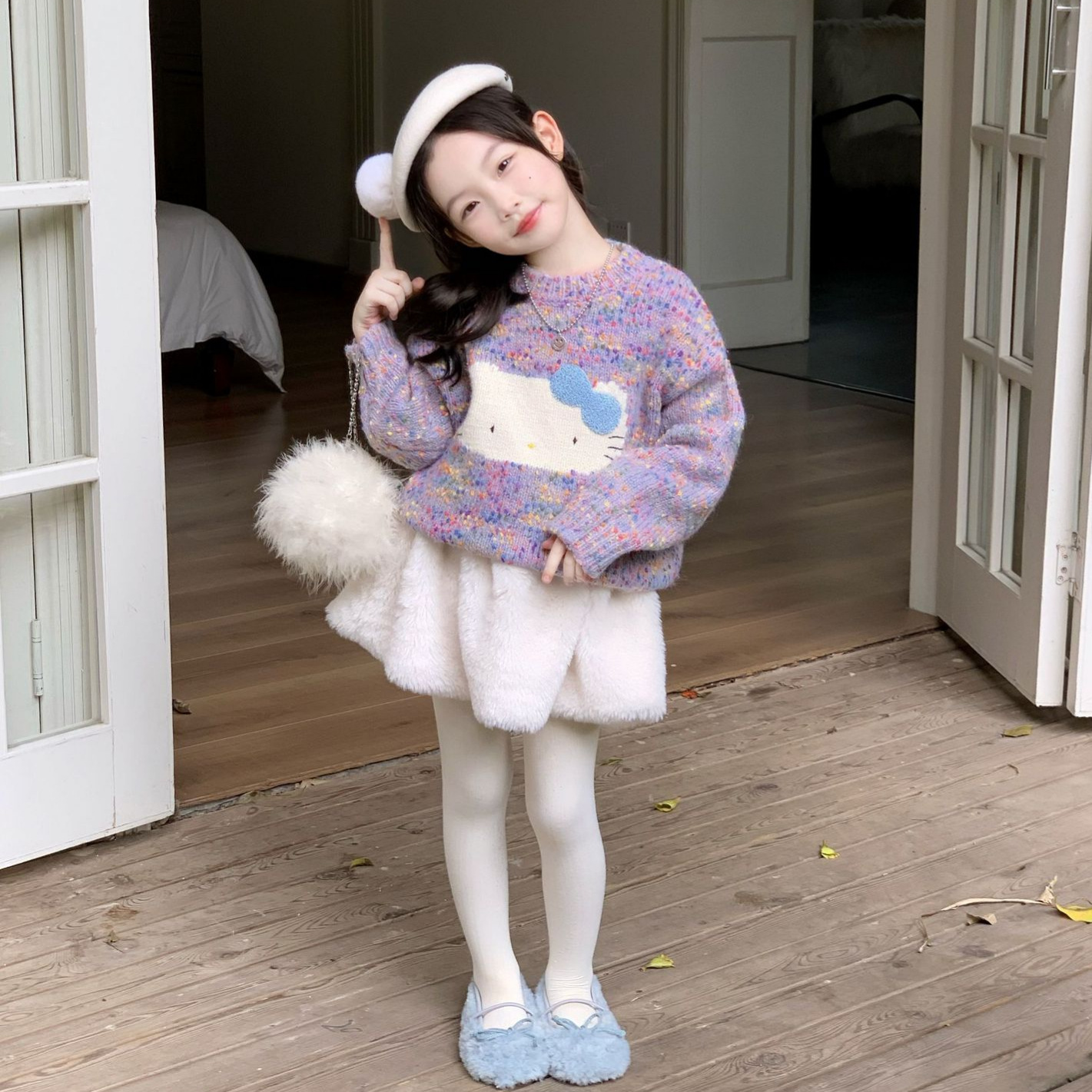 女童毛衣2025秋冬季新款中小童2-7岁韩版长袖上衣儿童加厚毛衣潮
