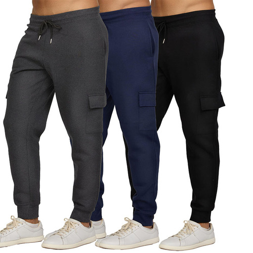 Amazon Men's Casual Fitness Long Pants with Multiple Pockets, Fleece-lined Drawstring Jogger Pants Running Trousers