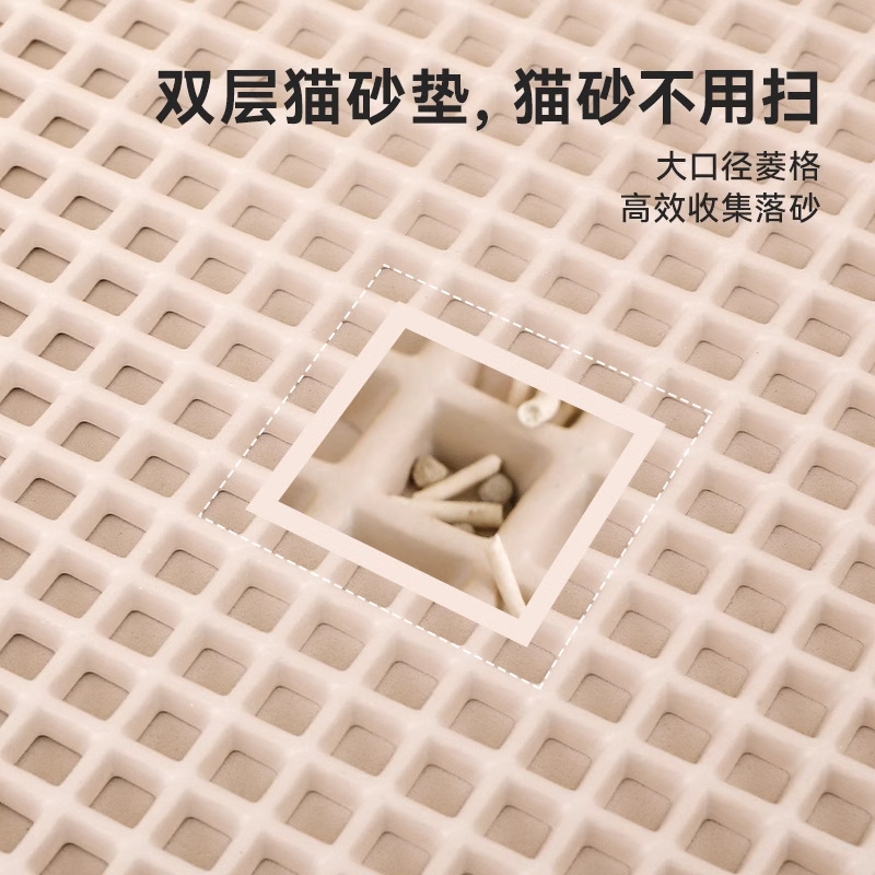 Alfombrilla de arena para gatos Filtro de doble capa anti-Out para gatos a prueba de salpicaduras Lavable gran control de arena gato alfombra de baño para gatos Cuenca