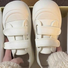夏季魔术贴女单鞋小众设计护士鞋百搭学生厚底板鞋韩版ins潮板鞋