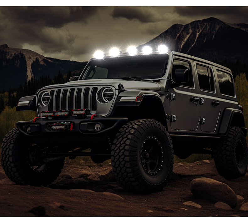 Off-Road Vehicle Suv Pickup Car Roof Led Solar Pilot Light Wiring-Free Modification Decorative Universal Warning Strobe Light