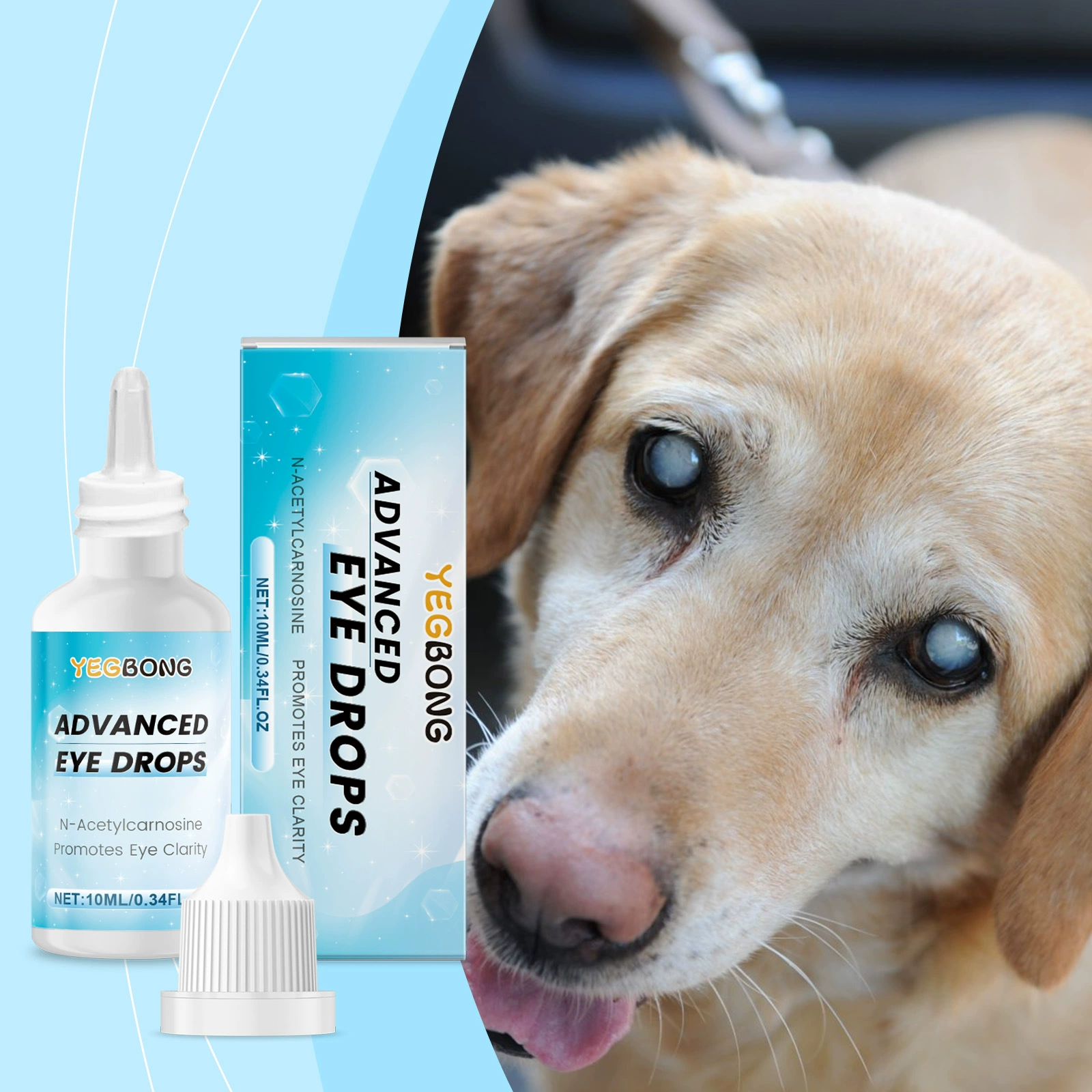 YEGBONG Глазные капли для домашних животных нежные ингредиенты улучшают зрение домашних животных, глубоко питают и увлажняют глаза