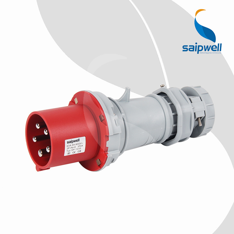 斯普威尔批发防水工业插头IP44防水工业连接器插头SP-1235 5P 63A