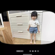 外贸日单重工刺牛仔短裤花苞裤cottoli女童夏季短裤儿童甜美童装