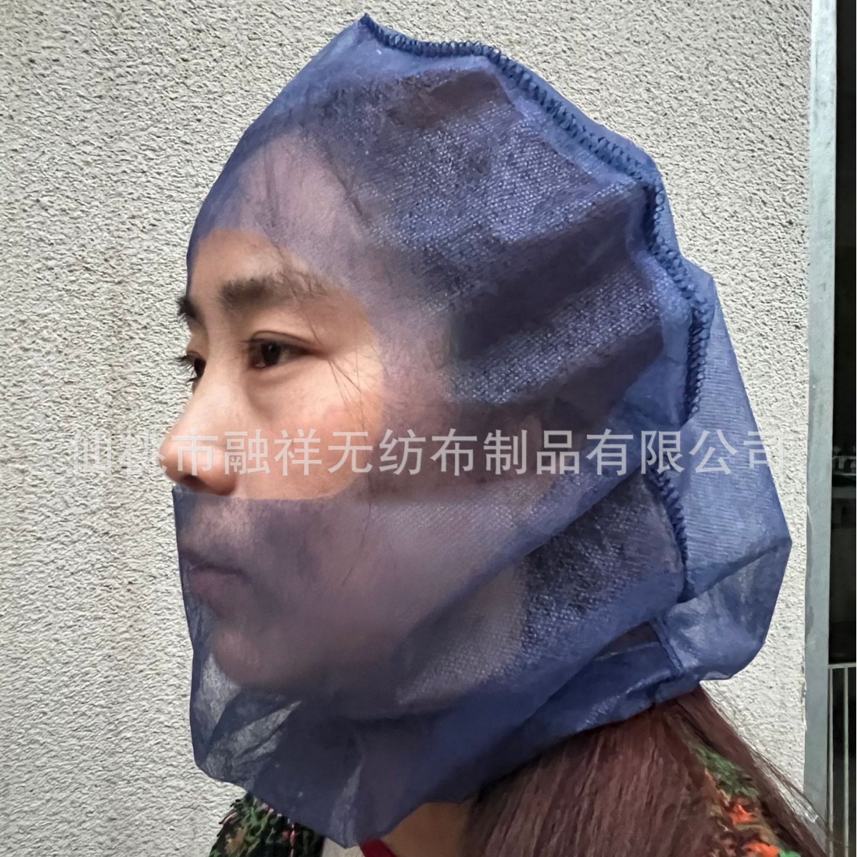 无纺布头套 一次性 PP海盗帽 深蓝色透气无纺布太空帽 卡丁车头套