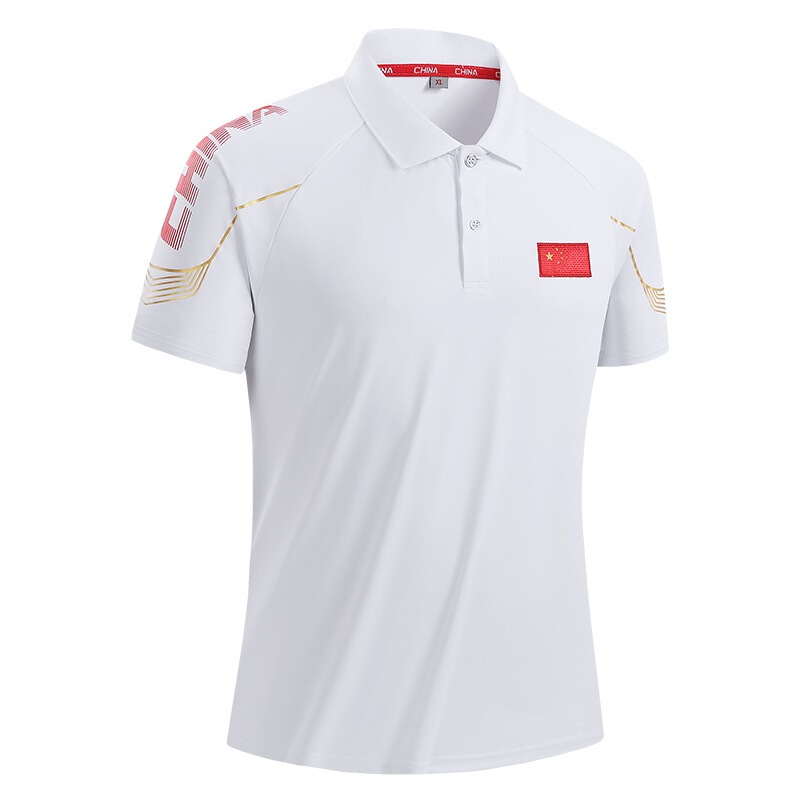 New national team sports polo shirt, short-sleeved, collared, Chinese team T-shirt, swimmer training, national flag, referee