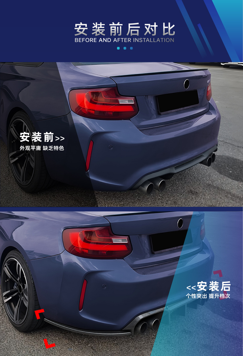 Suitable for BMW M2 F87 Performance Edition 2016-2021, specialized rear lip spoiler body kit for cross-border modification