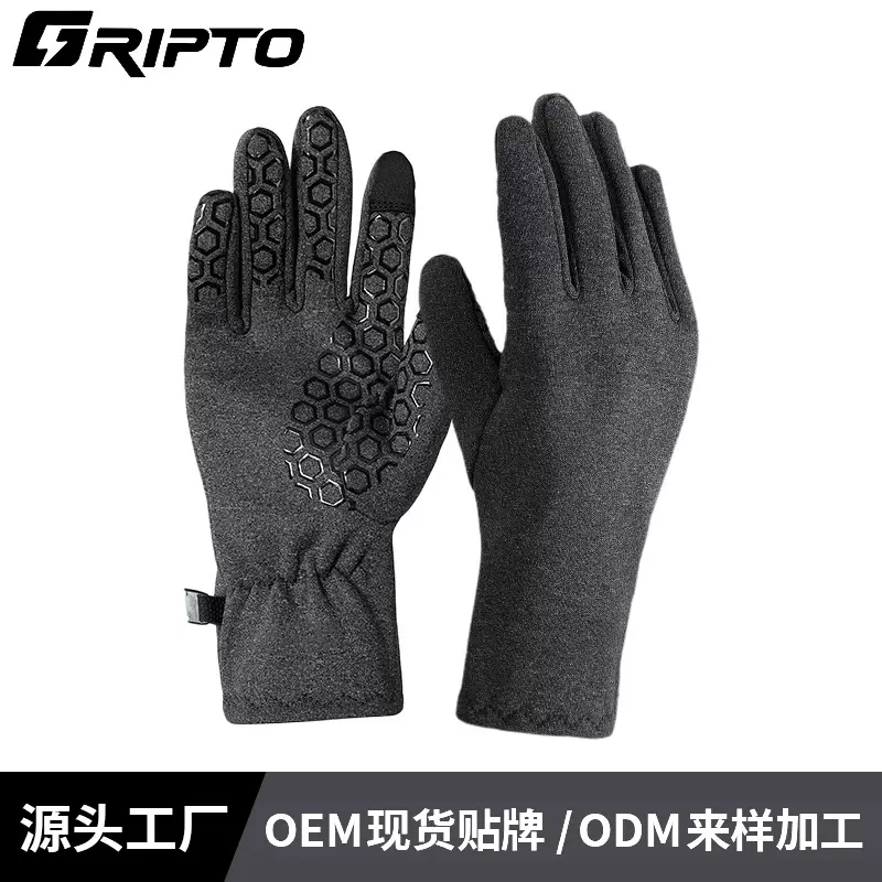 压力触屏手机骑行手套男女跑步运动爬山健身训练保暖护手套防滑