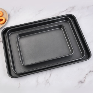 Factory wholesale rectangular non-stick tray oven shallow chassis cookies baking tray baking tools spot