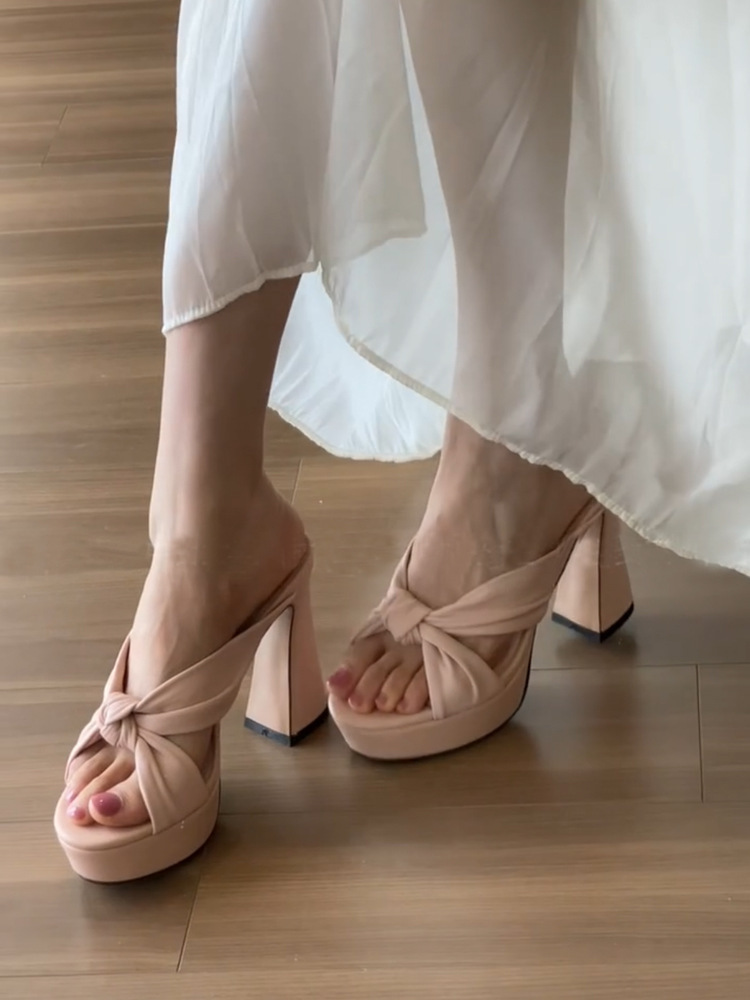 Sexy French Style Chunky High Heel For Women 2025 New Summer Outdoor Wear With Dress Perfect Comfortable Sandals_vogvips.com