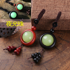 Black Sandalwood Purple Sandalwood Running Ring Night Light Bead Keychain Pendant for Men and Women Bag Phone Charm Glowing Creative Decor wholesale