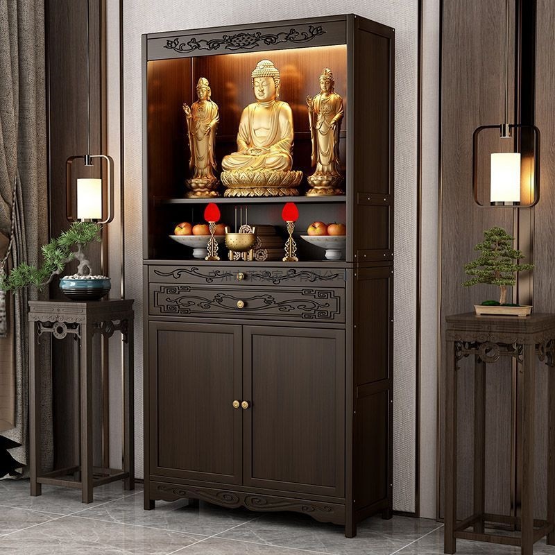 New Chinese-Style Buddhist Altar Cabinet for Home Use, Standing Cabinet for God of Wealth, Cabinet for Guanyin Buddha Statue, Altar Table, Incense Table