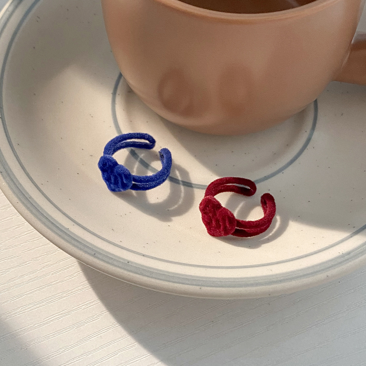 1 Piece Sweet Heart Shape Alloy Flocking Womenu0027S Open Ring