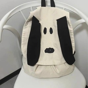 Cartoon New 2025 Backpack Snoopy Puppy Cute Large Capacity Backpack Portable Canvas Lightweight Large School Bag