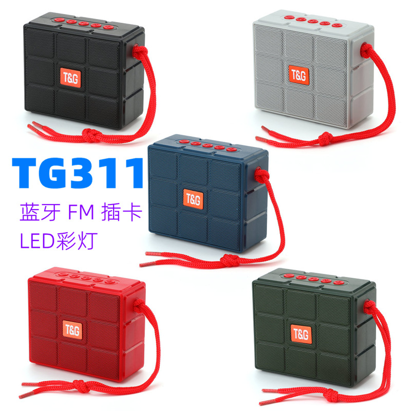 2021 nuevo altavoz Bluetooth TG311 llevó la tarjeta de luz de color audio portátil pequeño regalo de radio Bluetooth altavoz