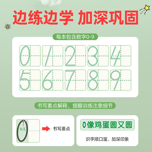 Dot matrix number calligraphy practice book hard pen tracing control pen training kindergarten Pinyin stroke preschool class big class redrawing book