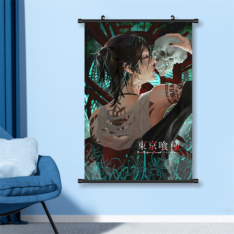 Source Factory Tokyo Ghoul Anime Hanging Painting Two-Dimensional Peripheral Cartoon Decorative Scroll Painting Amazon Supply Source Factory Tokyo Ghoul Anime Hanging Painting Two-Dimensional Peripheral Cartoon Decorative Scroll Painting Amazon Supply