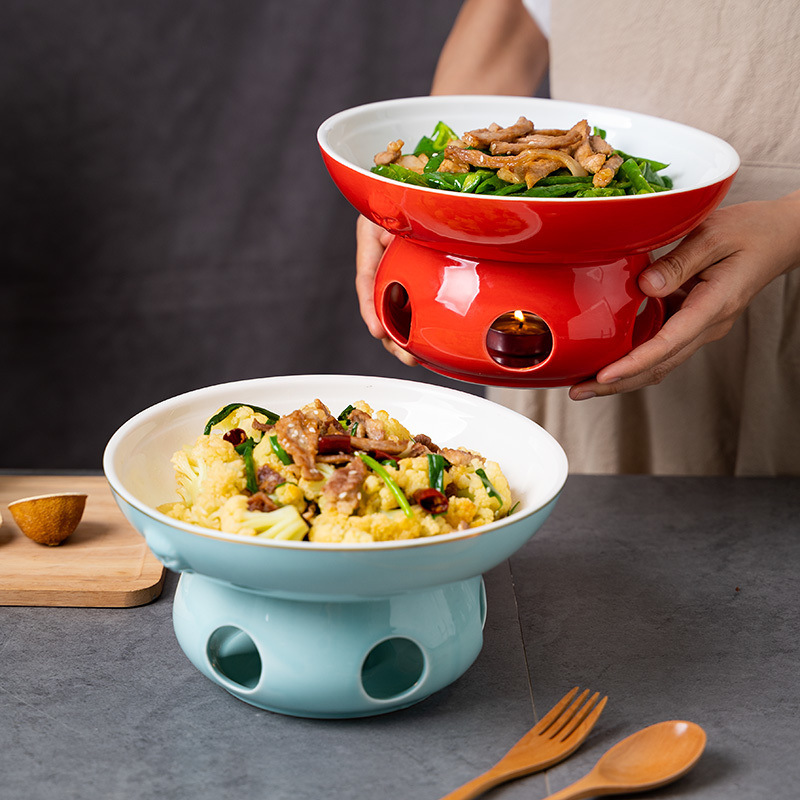 湖南料理乾鍋キャンドル加熱炉炒め牛肉保温プレートホテルレストラン業務用食器セラミック明炉|undefined