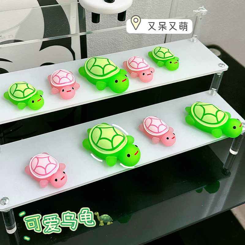 마이크로 풍경 3 차원 빛나는 거북이 DIY 장식 작은 거북이 블라인드 가방 액세서리 미니 데스크탑 수지 작은 장식품