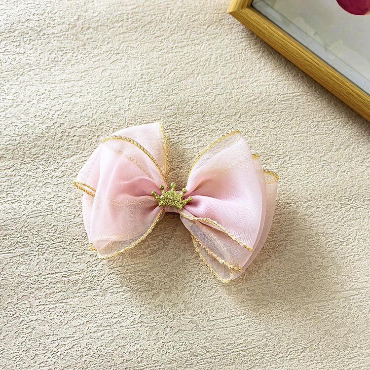 Girl'S Casual Sweet Crown Bow Knot Cloth Lace Hair Clip display picture 4