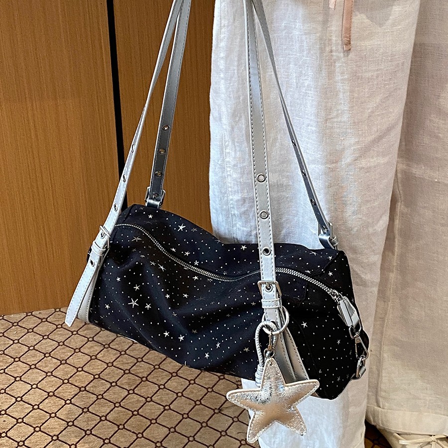 Lazy Style Commuter Small Bag For Women 2026 New Trendy Fashion Star Polka Dot Baguette Bag Summer Casual Underarm Bag - Thumbnail 5