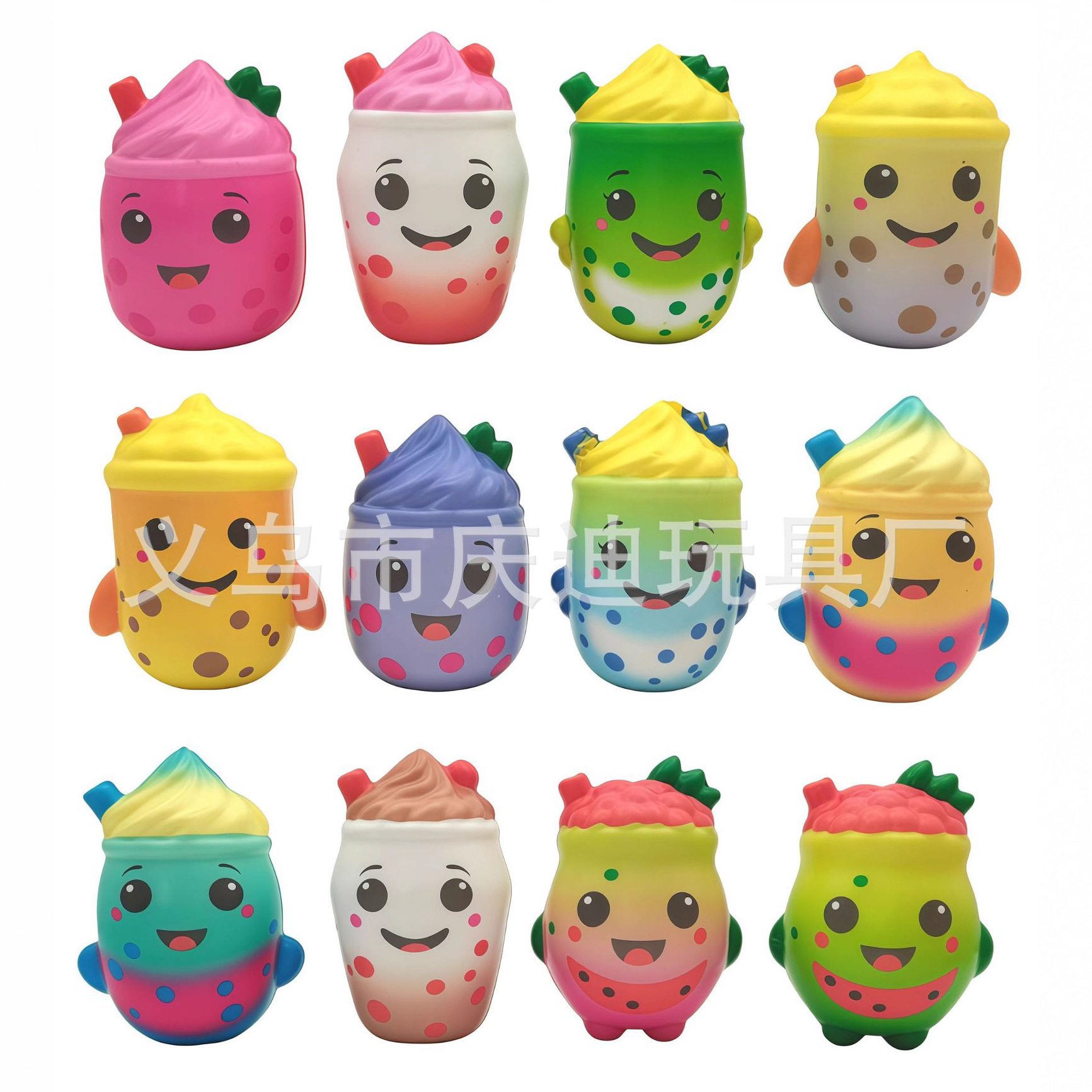 Wholesale Simulated Milk Tea Cup Pu Slow Rebound Doll Cross-Border Fruit Pinch Toy Pearl Milk Tea Cup Ornaments