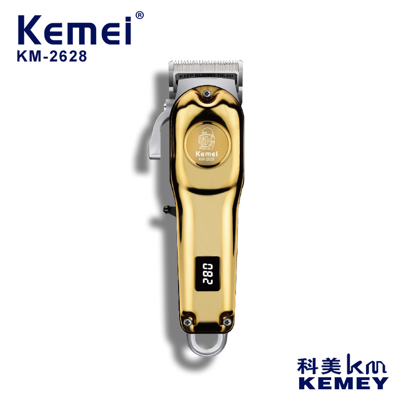 Nueva cortadora de pelo eléctrica ajustable Kemei con pantalla digital, cortadora de pelo eléctrica profesional para recortar el cabello con aceite