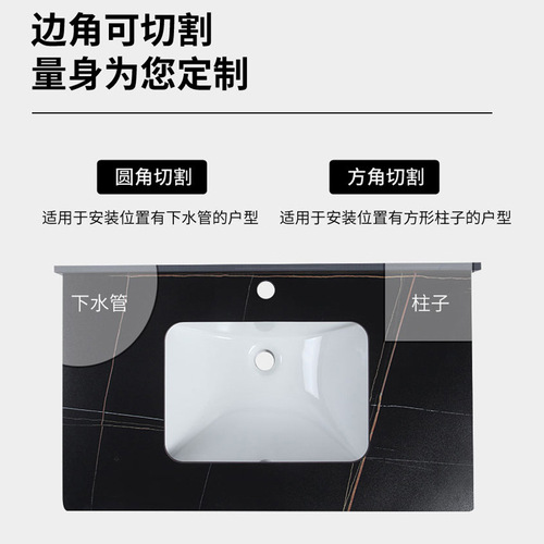 Wholesale granite stone pattern integrated single basin sink countertop bathroom cabinet basin face wash sink basin bathroom seamless basin