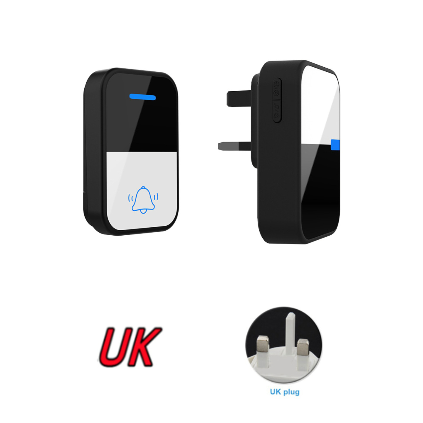 [Battery] remota pared penetrable inalámbrica timbre electrónico de cuatro niveles de alto volumen de llamada recordador CR2032