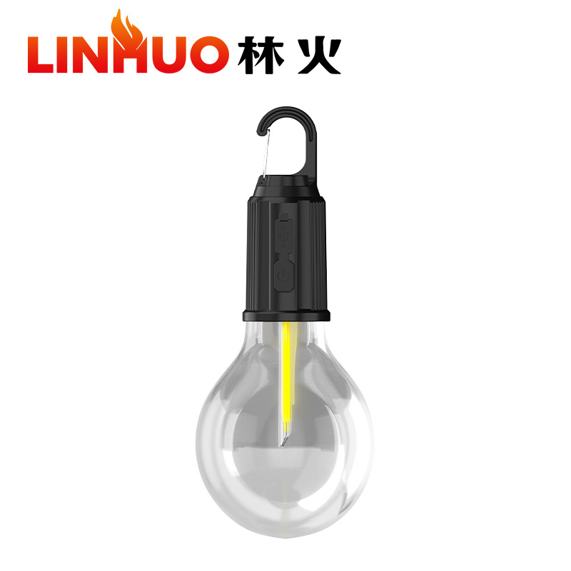 Transfronteriza al aire libre nueva lámpara de camping Alambre de tungsteno lámpara de camping recargable lámpara de bombilla LED lámpara de emergencia del hogar lámpara de parada de mercado nocturno