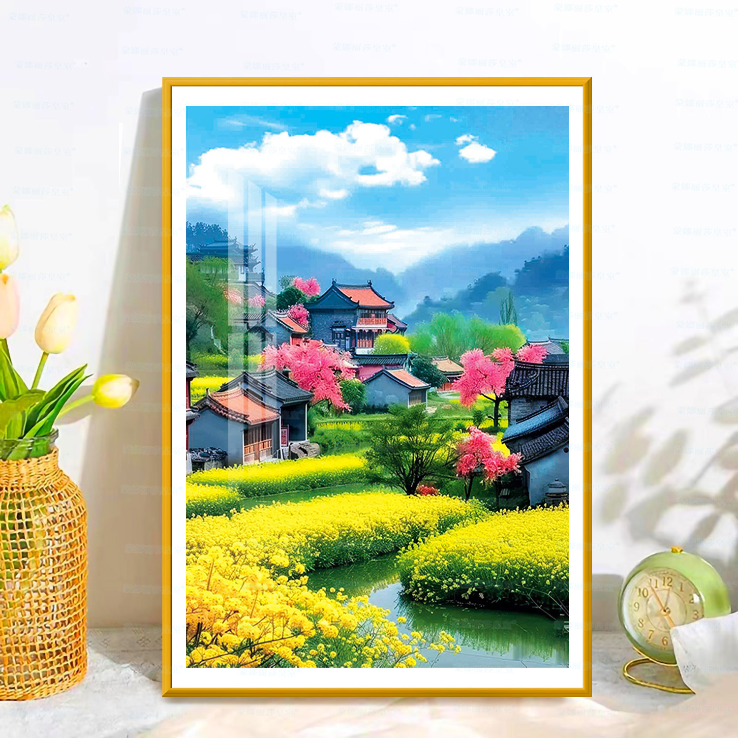 [Algodón importado] Mona Lisa Real bordado a mano de la ciudad natal de la colza de flores nuevas flores escénicas image 7