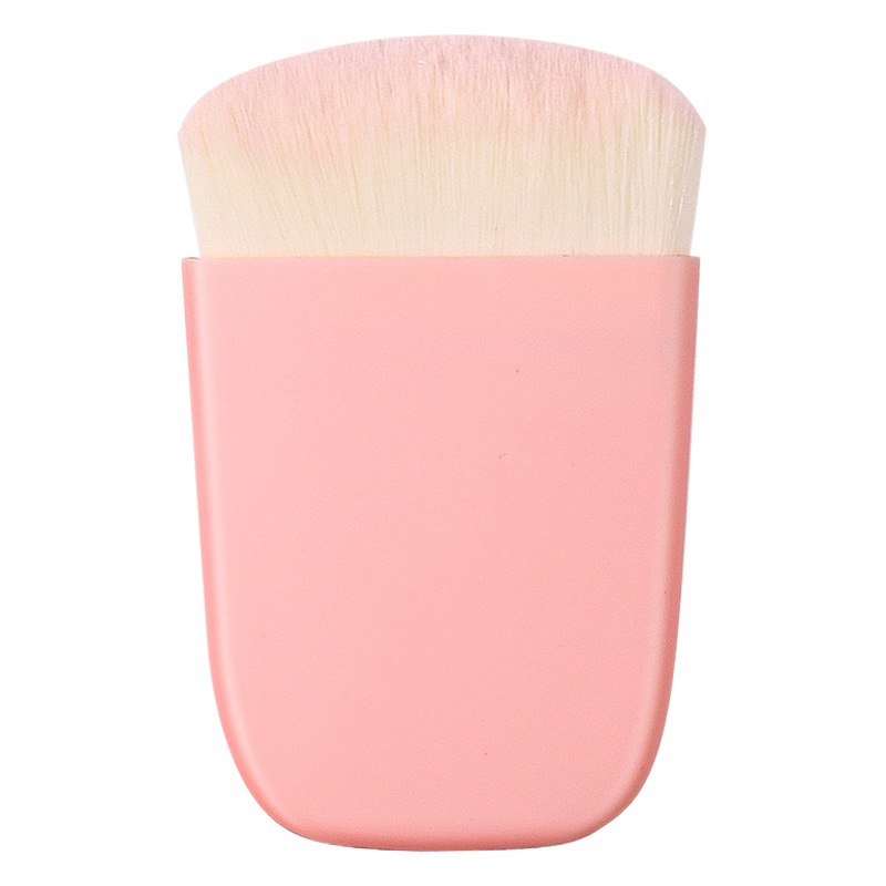 Nuevo pincel para rubor, pincel de maquillaje plano y pequeño, pincel de maquillaje multifuncional, cerdas súper suaves, lindo pincel de maquillaje rosa.