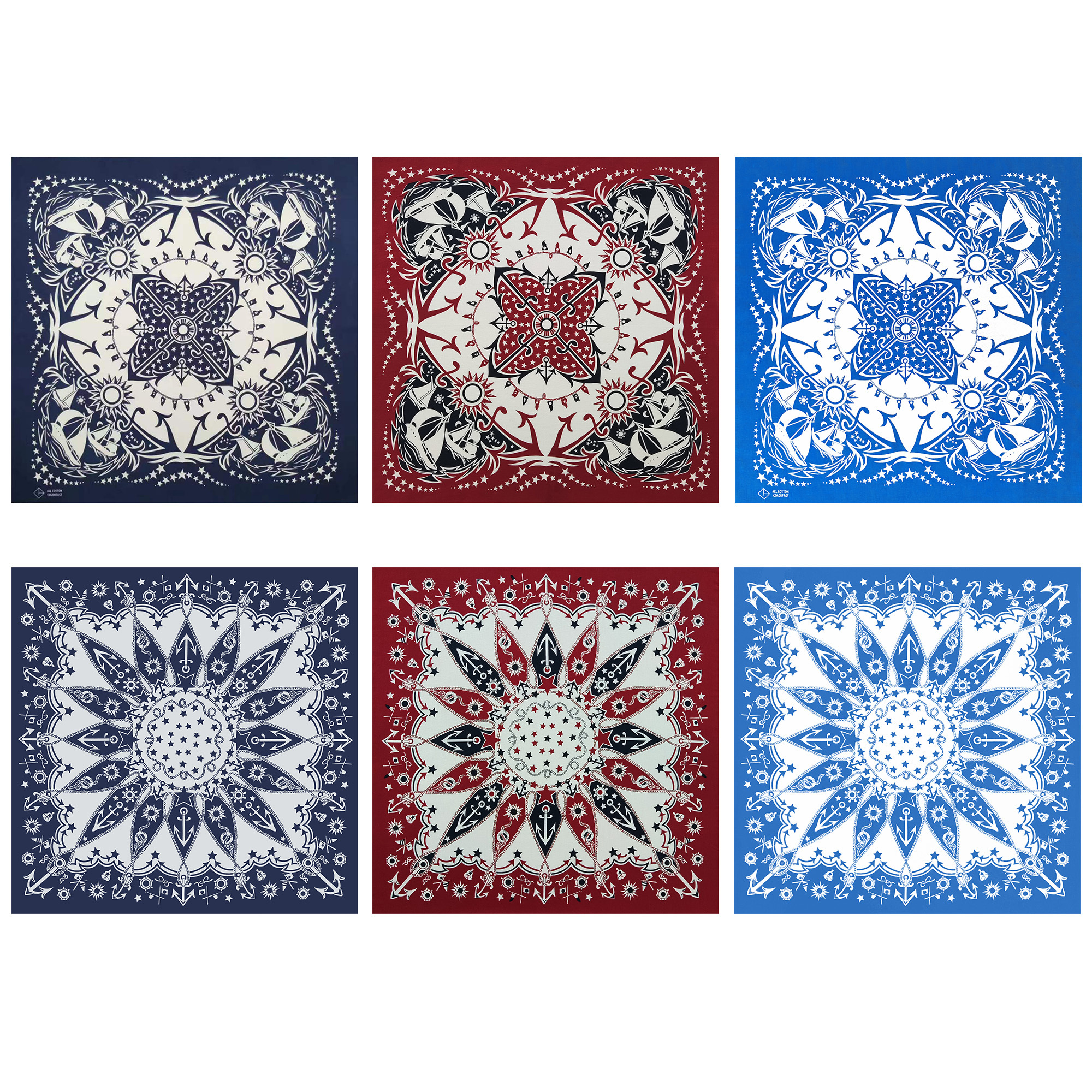 Sailboat Anchor Print Square Scarf Hip-Hop Street Dance Outdoor Sports Sailing Face Scarf Neck Scarf Summer Sailing Sailboat